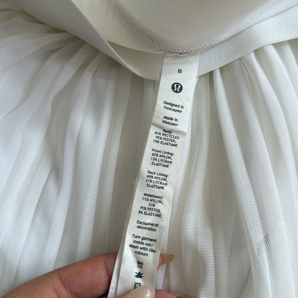 Lululemon Mesh Pleats Mid-Rise Mini Tennis Skirt SIZE 8 WHITE - Picture 3 of 8